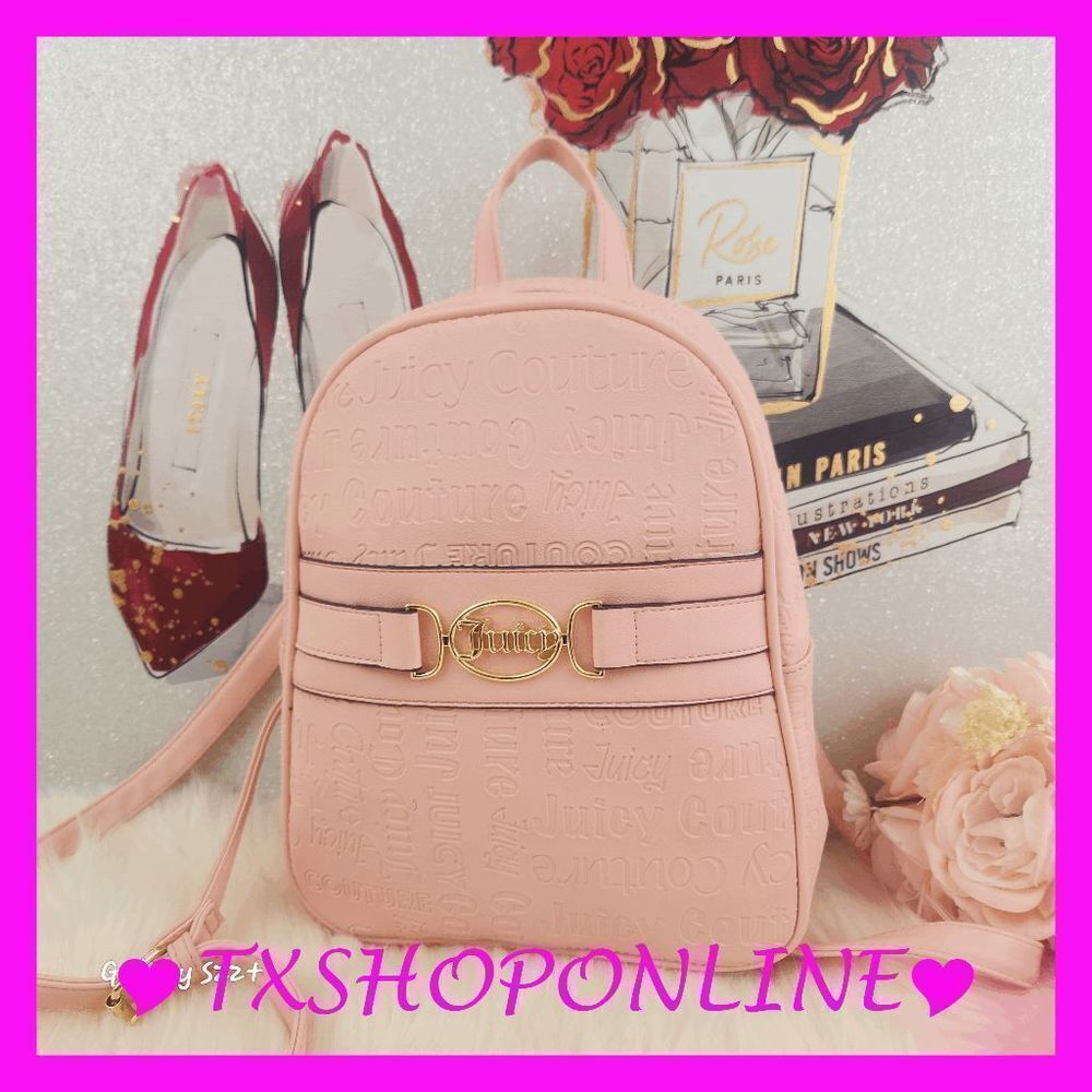 {Juicy Couture} Deboss Macroon Medallion Backpack Pink NWT